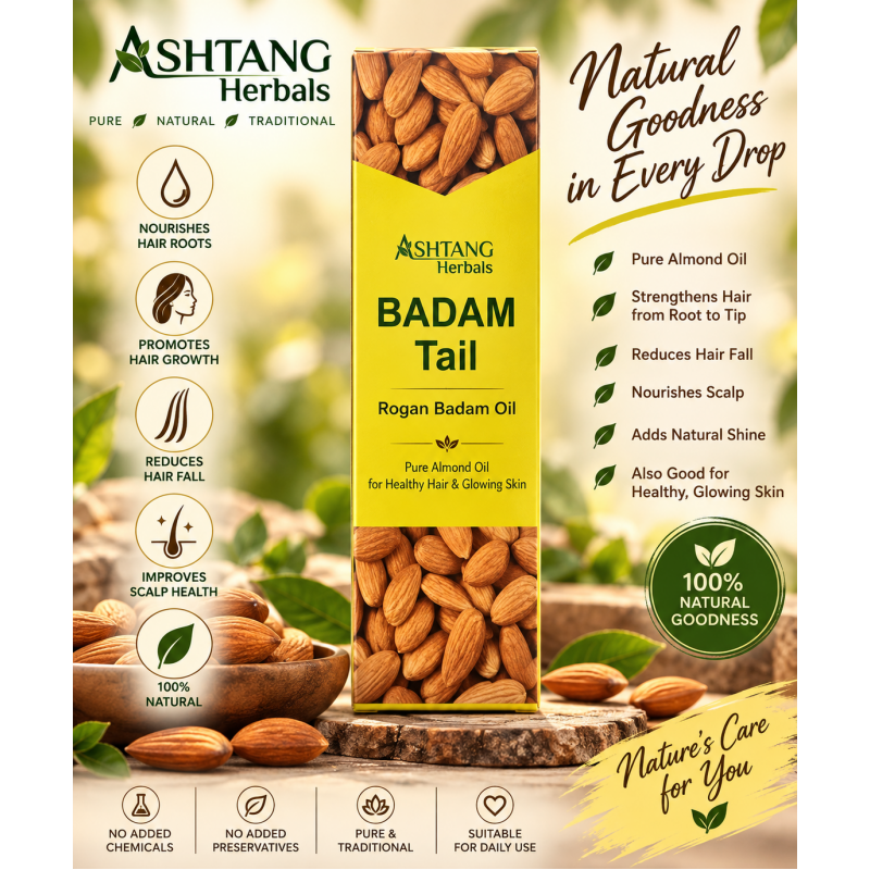 Ashtang Herbals  Badam Oil - goed voor je huid 