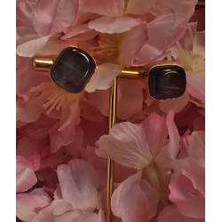 Blauwe lapis stenen oorknopjes 