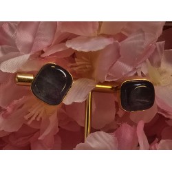 Blauwe lapis stenen oorknopjes 