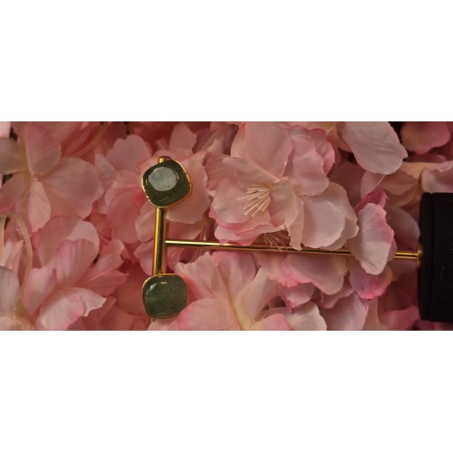 Jade stenen oorknopjes - groen