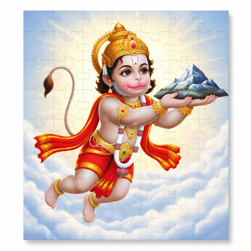 Puzzel (12 pcs) Baby Hanuman Mandala – Spiritueel & Kleurrijk Design